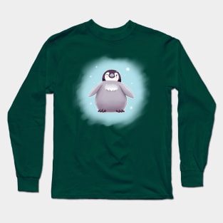 Baby Emperor Penguin Chick (Background) Long Sleeve T-Shirt